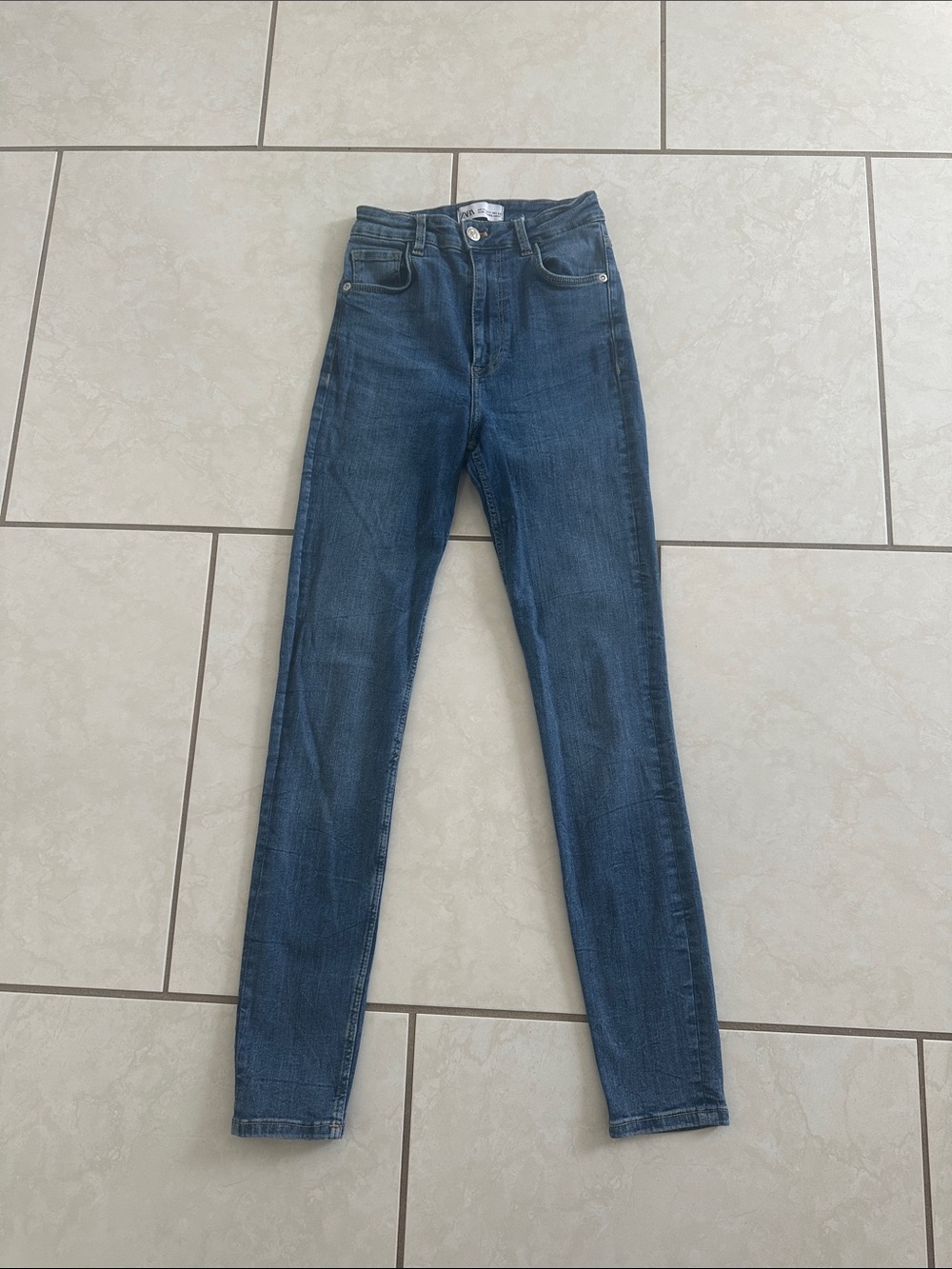Zara Women's High-Rise Stretch Skinny Jeans - Dark Blue